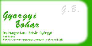 gyorgyi bohar business card